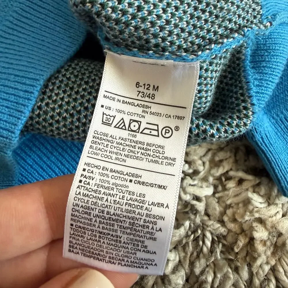 NWT Old Navy 6-12 Months Cardigan Sweater Blue Dogs Baby Boy CUTE